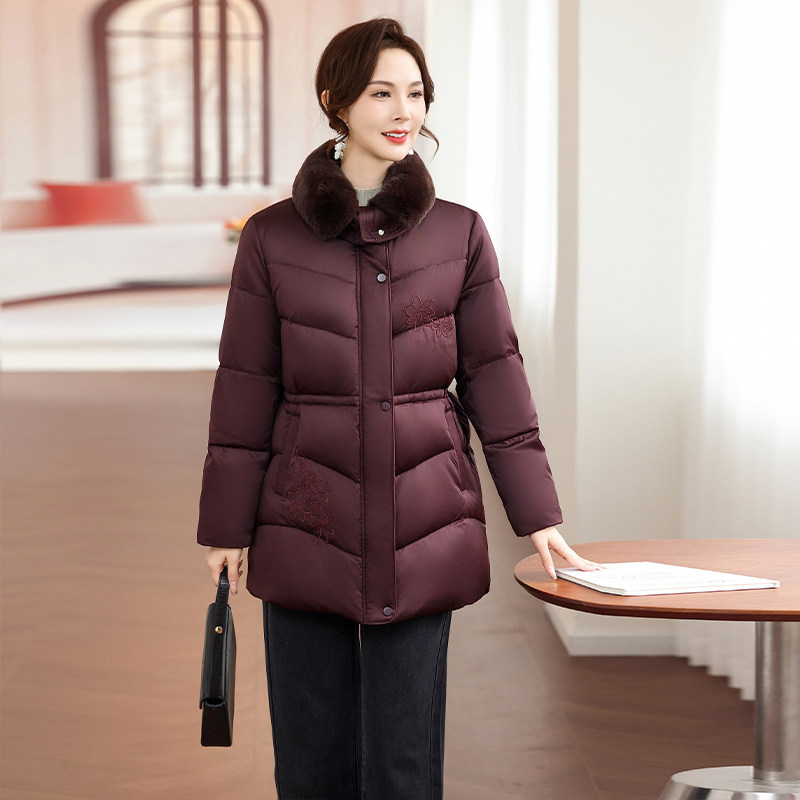 狐狸毛领羽绒服女中长款2025年冬新款小个子爆款时尚洋气保暖外套