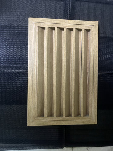 木纹色铝合金空调进出风口百叶窗透气排风通风口外墙装饰罩