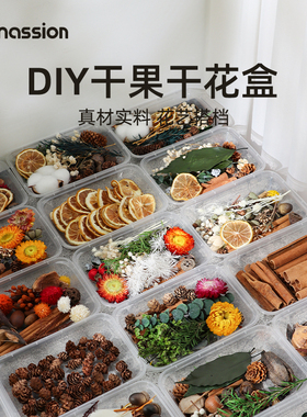 干果干花材料包永生花diy手工团扇相框花材松果天然风干真花装饰