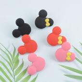 爆款 米老鼠米奇衣柜儿童房家具卡通拉手粉色公主房抽屉柜子把手黑