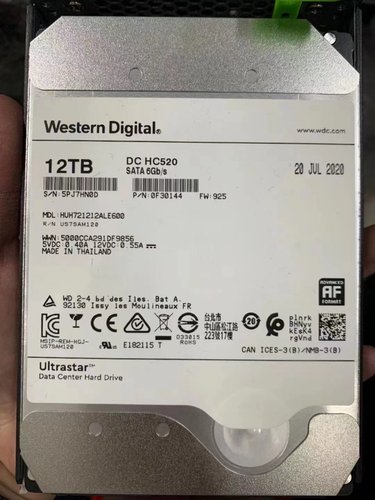 WD 西部数据 5PJ7HN0D 0F30144 12T HUH721212ALE600 硬盘