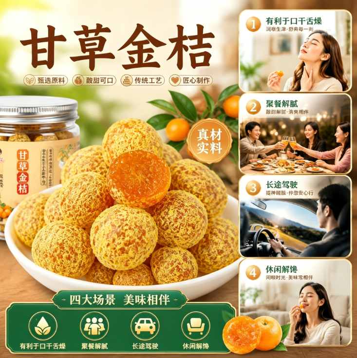 广西特产甘草金桔正宗官方旗舰店桂林阳朔柳州融安雪桔水果干零食