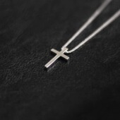 款 Heymen黑门 原创经典 极简光面925银十字架项链