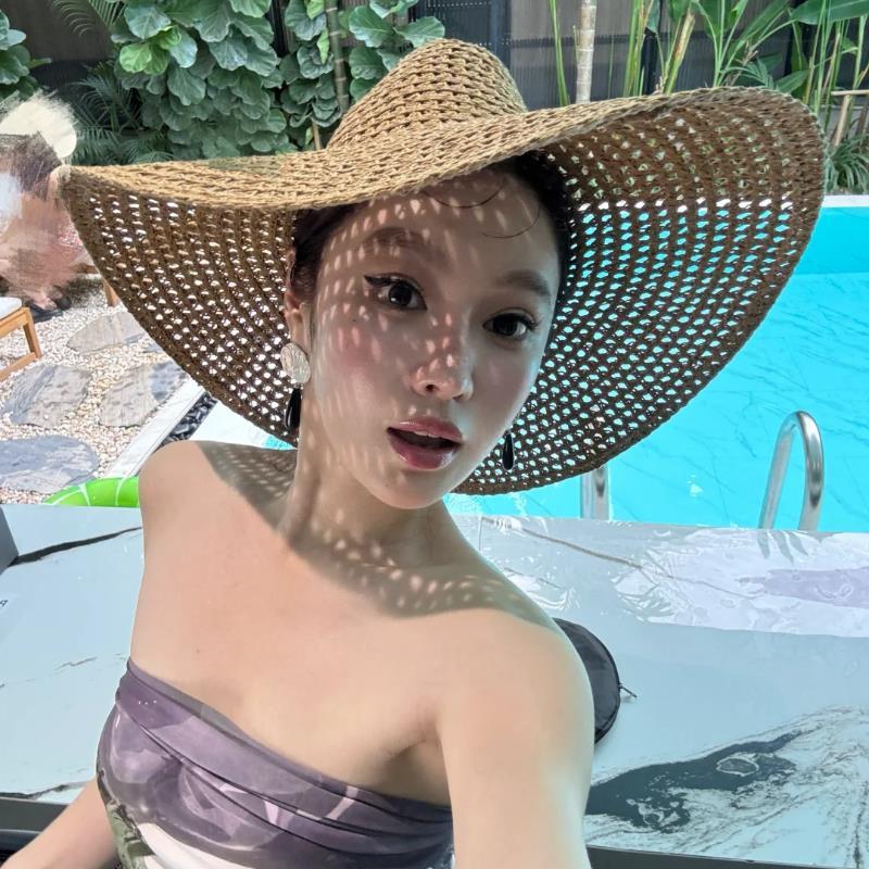 韩国ins博主~大帽檐镂空透气草帽女款英伦复古夏季防晒遮阳草编帽