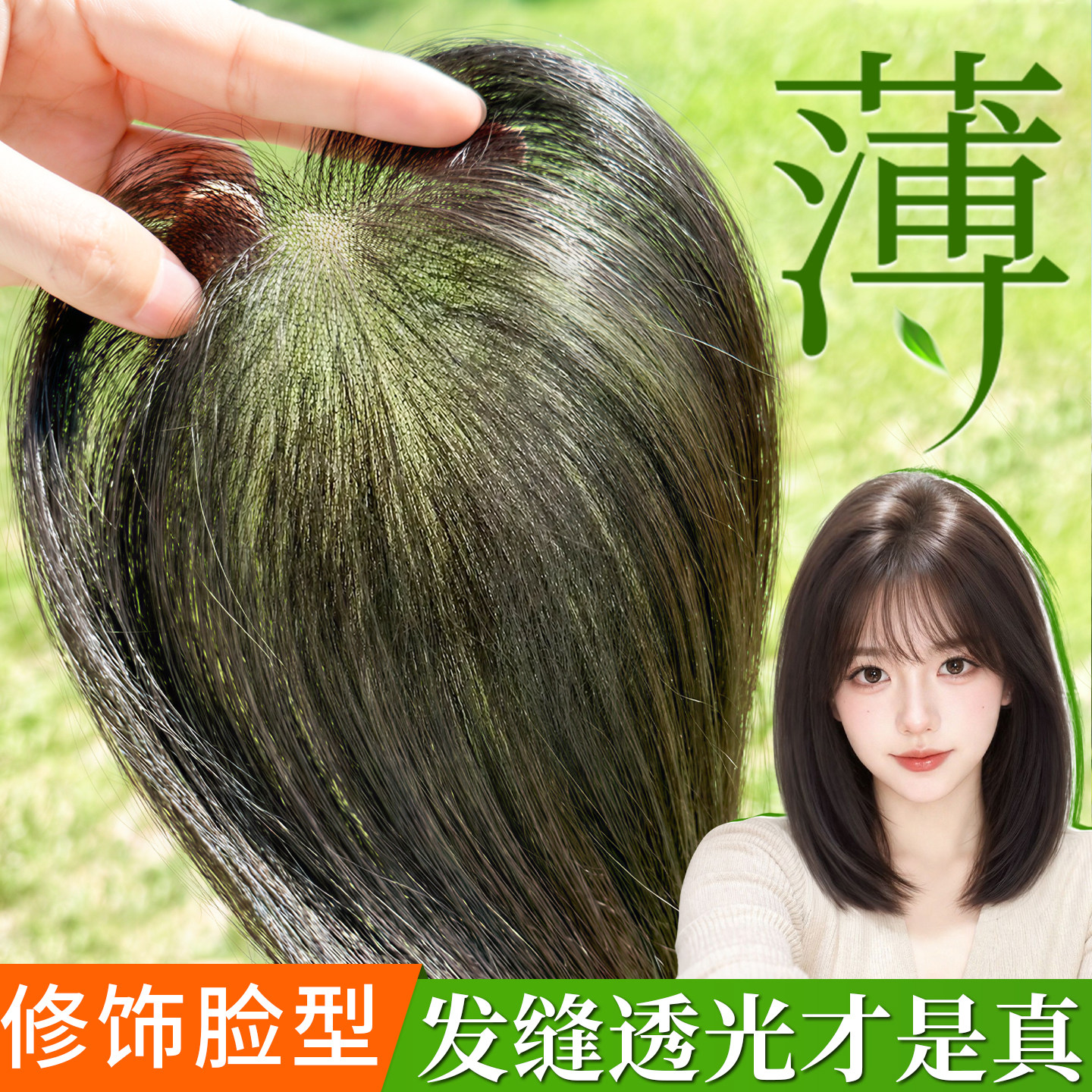 【加长款心型】胎毛刘海假发片