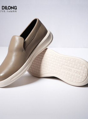 路卡迪龙四季野生驯鹿皮平跟一脚蹬防滑男士休闲乐福鞋 170245208