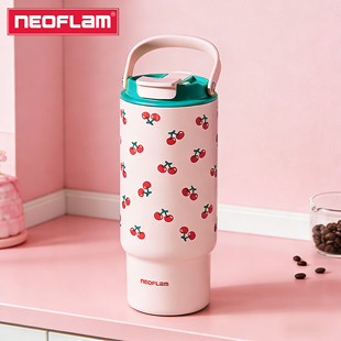 Neoflam涂鸦保温杯女高颜值大容量316不锈钢内胆提手水杯冰霸杯子