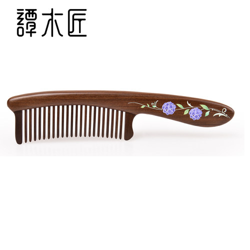 【教师节礼物】谭木匠正品天然镶齿木梳毓秀专用按摩头皮护发蓬松