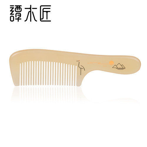 谭木匠羊角梳16CM白角按摩