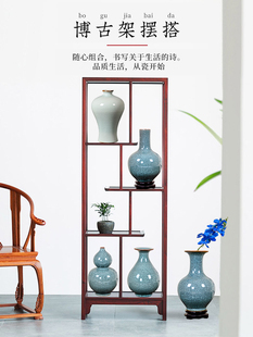 家居客厅装 景德镇陶瓷器仿古官窑青花瓷花瓶摆件客厅插花中式 饰品