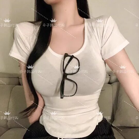 韩国代购短袖T恤基础款正肩纯色
