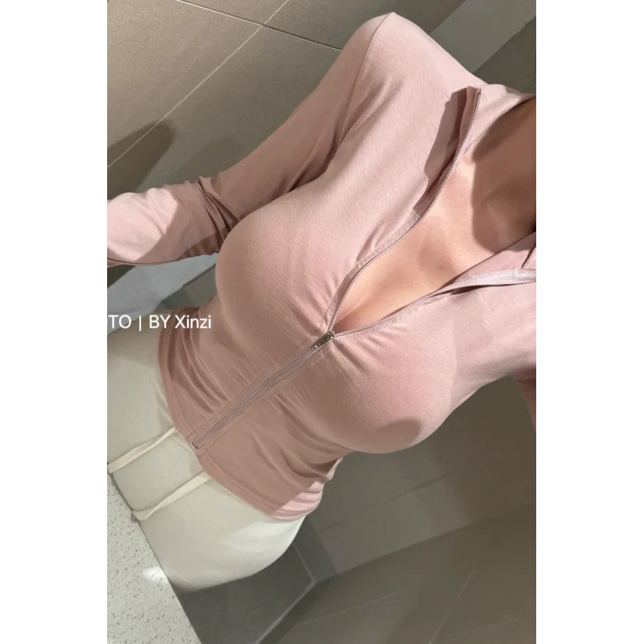 韩式修身立领拉链显瘦短外套女