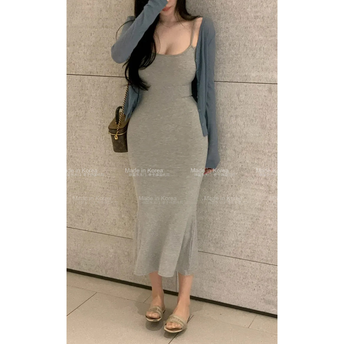 纯欲辣妹修身吊带包臀连衣裙