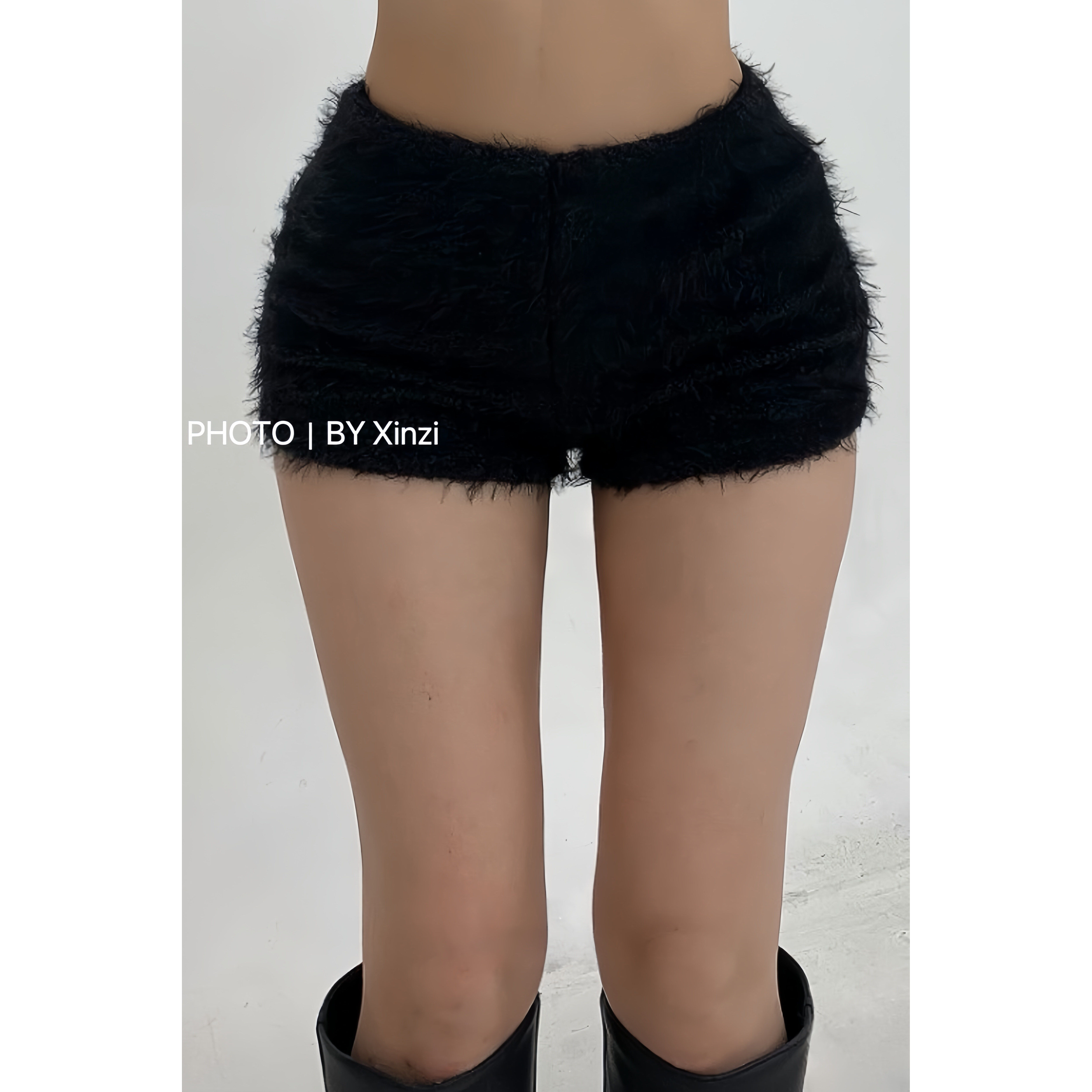 辛子韩国代购日常穿搭温柔风高腰毛绒短裤女冬季舒适休闲针织靴裤,女装/女士精品,短裤,淘宝优惠券,粉丝福利购,淘宝优惠卷