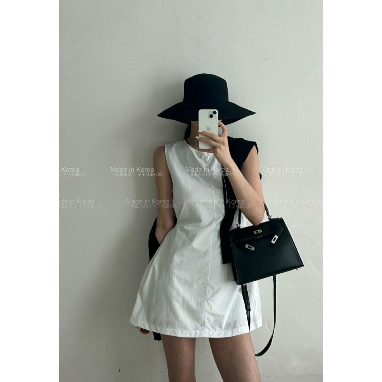 法式极简无袖收腰显瘦连衣裙
