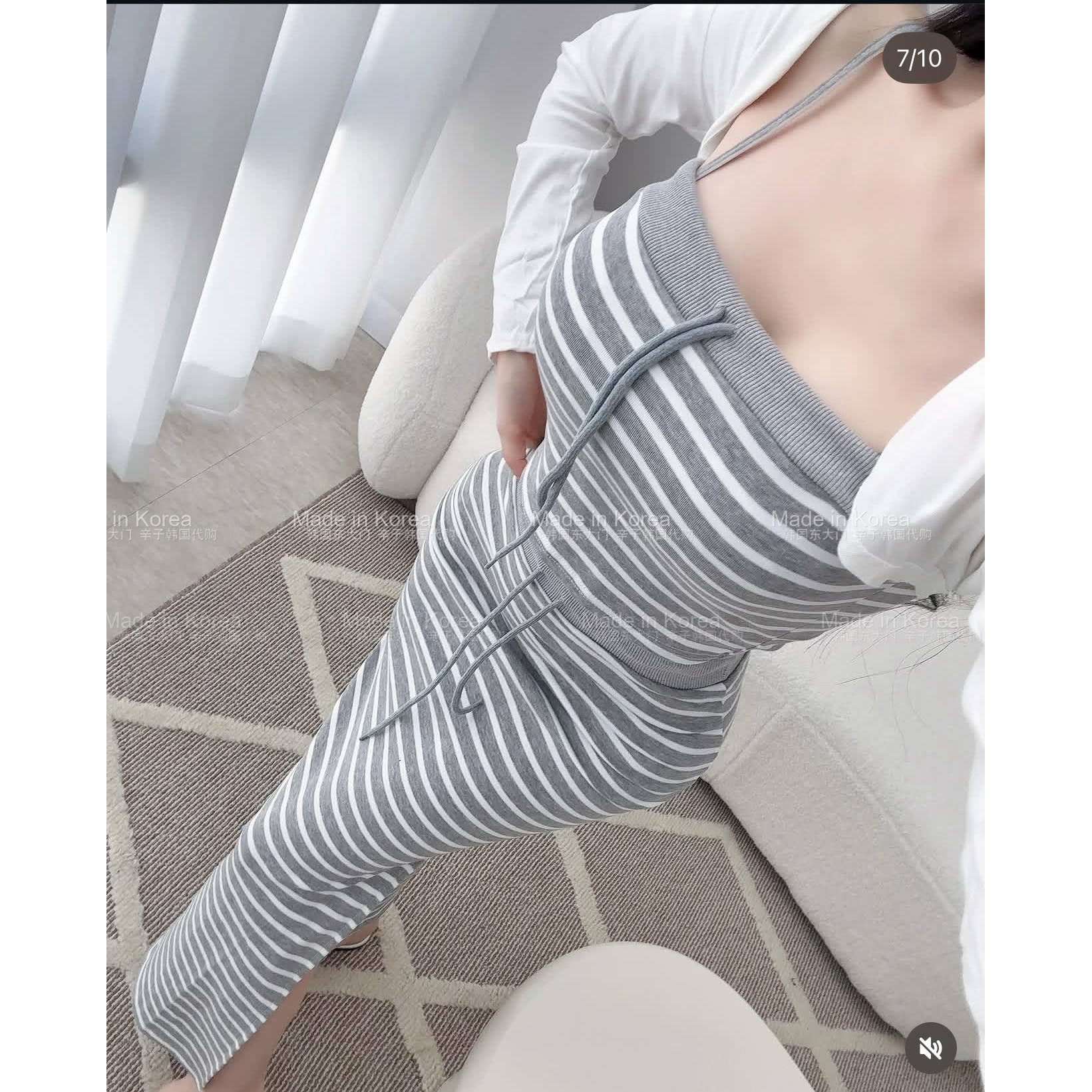 纯欲辣妹风吊带开衫半裙三件套