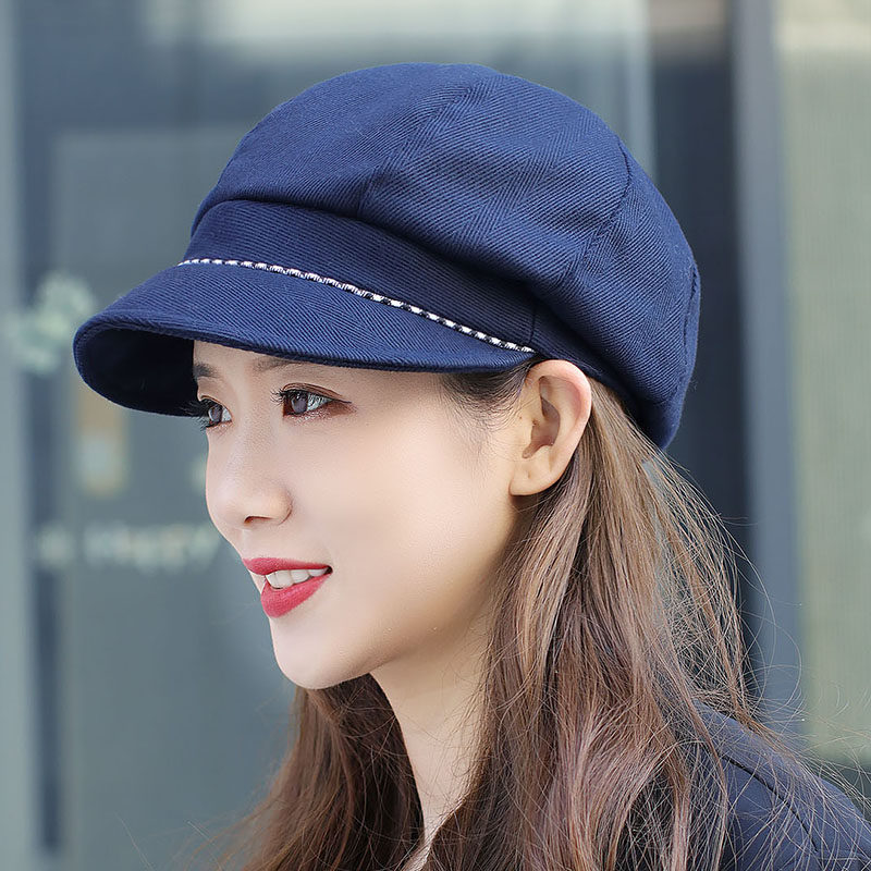 2023年春秋帽子八角帽贝雷帽鸭舌女士韩版百搭帽时装帽显脸小帽子