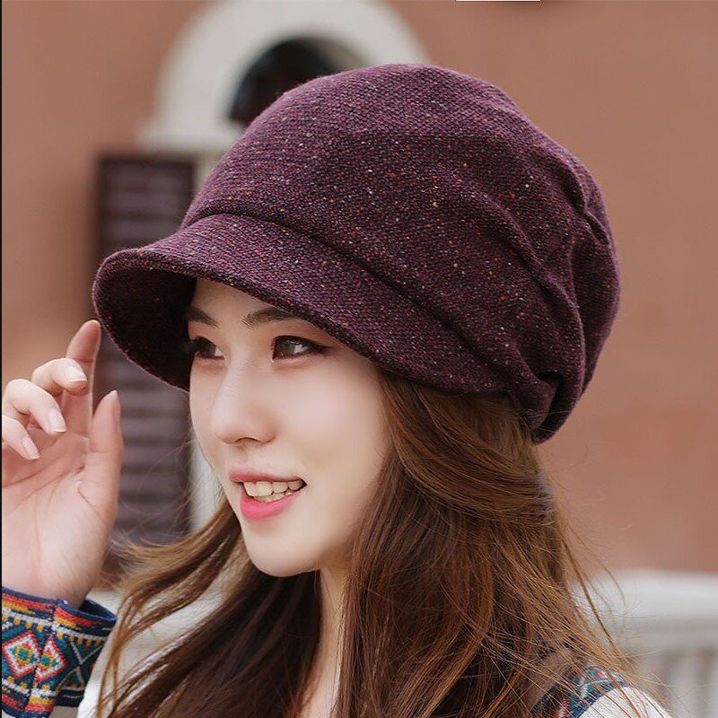 秋款帽子女士帽妈妈帽气质帽短沿渔夫帽盆帽时装帽护耳帽简洁呢帽