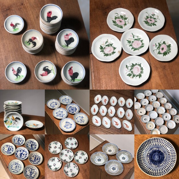 古董瓷器民国手绘鸡公盘碟子茶托清代釉下彩青花盘大盘收藏送老外
