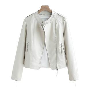 皮衣外套女短款显瘦春秋新款立领韩版修身百搭机车服简章pu皮夹克