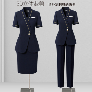 夏季职业套装女2026新款气质收腰短袖西装高级感工装珠宝店工作服