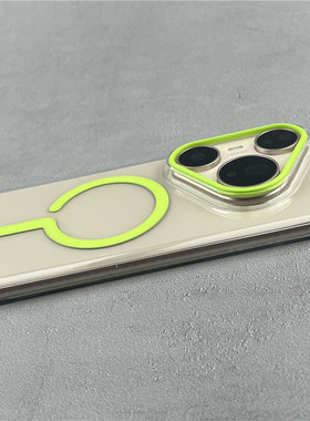 适用华为P 80 Pro手机壳超薄透明磁吸绿色mate70保护套男女Mate 60 PROP80UItra新款70pro硬底P70PROUItra