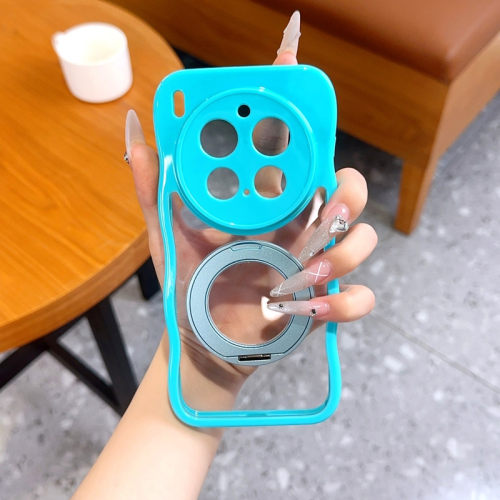 适用VIVO X300Pro手机壳青湖蓝多巴胺波浪纹vivo x300新款360度磁吸旋转支架vivox300Ultra保护套男女