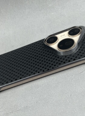 适用华为Pura 80 Pro手机壳高级感电镀黑色星耀方格mate70保护套男女Mate 60 PROP80UItra半包70pro硬P70PRO