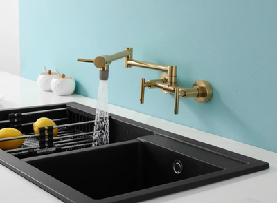 可旋转厨房水龙头全铜折叠式