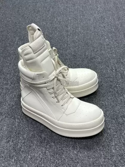 Ydyj Rick Ro Pure White Thick-Soled Inverted Triangle Independent Line Milk-Scented Sole High Street High-Top Owen Sneakers