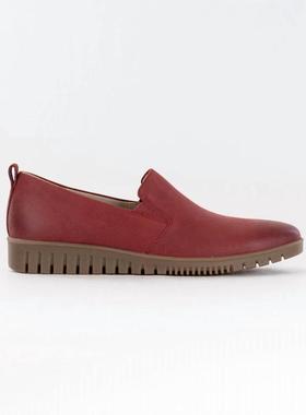 代购dansko女士乐福鞋透气吸汗轻便缓震红色圆头套脚软皮