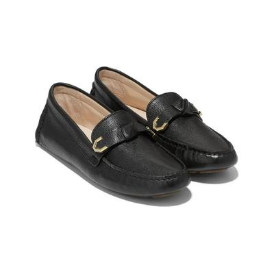 代购Cole Haan女士乐福鞋舒适轻便软底透气黑色圆头平跟金属扣饰