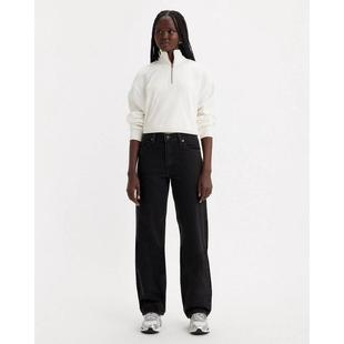 拉链高腰黑色直筒日常休闲女裤 代购 Levis李维斯女士牛仔裤