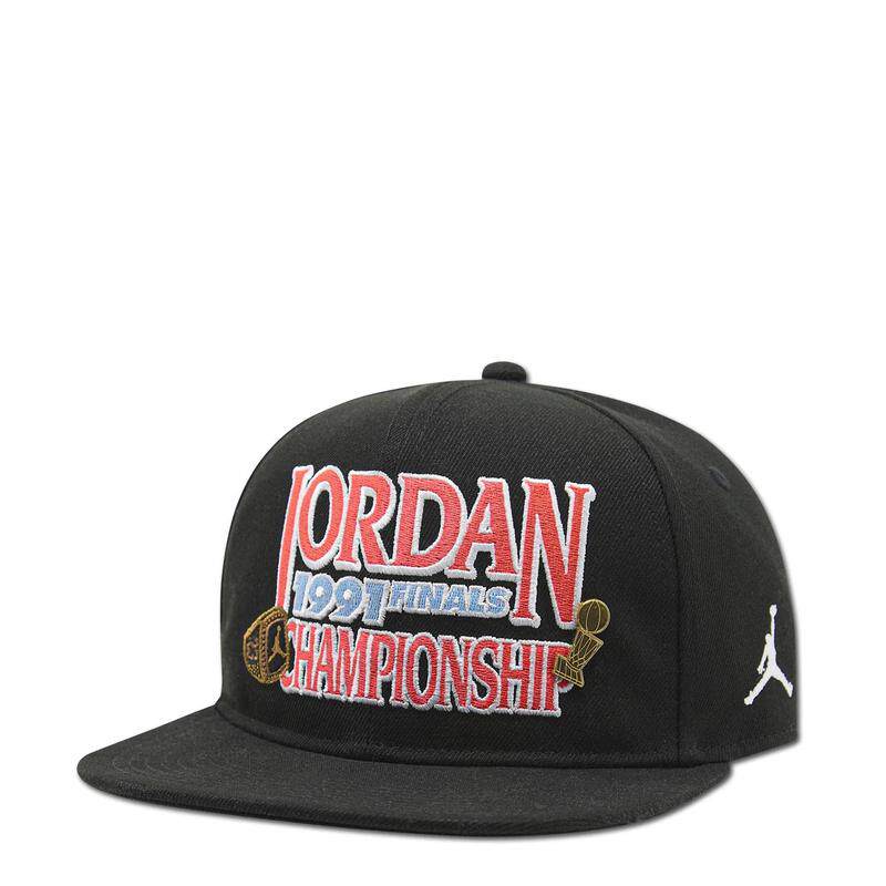 海外代购JORDAN男女棒球帽Snapback刺绣平沿黑色街头休闲AJ6联名