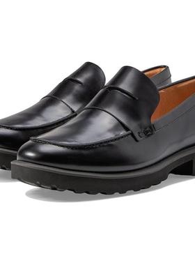 代购Cole Haan女士乐福鞋舒适轻便软底透气黑色皮质圆头套脚通勤