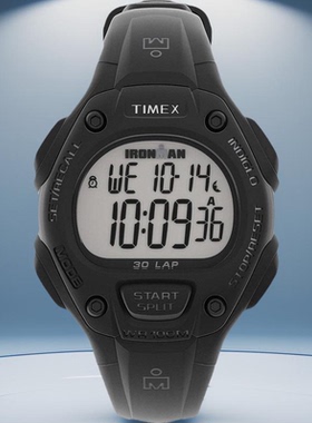 代购天美时Timex Unisex Ironman钢铁侠经典30手表黑色树脂表带