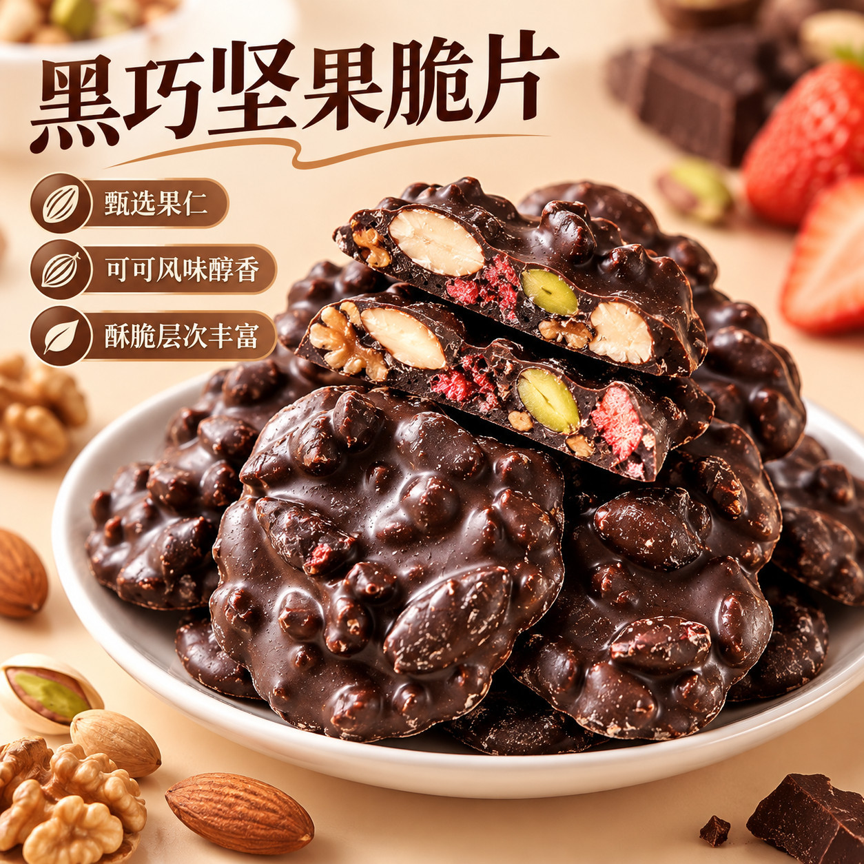 丑丑怪坚果巧克力真大颗坚果满满无添加剂办公追剧休闲解馋小零食