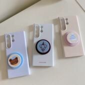 薄荷奶黄适用于三星S24Ultra磨砂菲林硬壳S25 S21Ultra小众ins防摔S22磁吸手机壳S21 s23ultra创意小众保护套