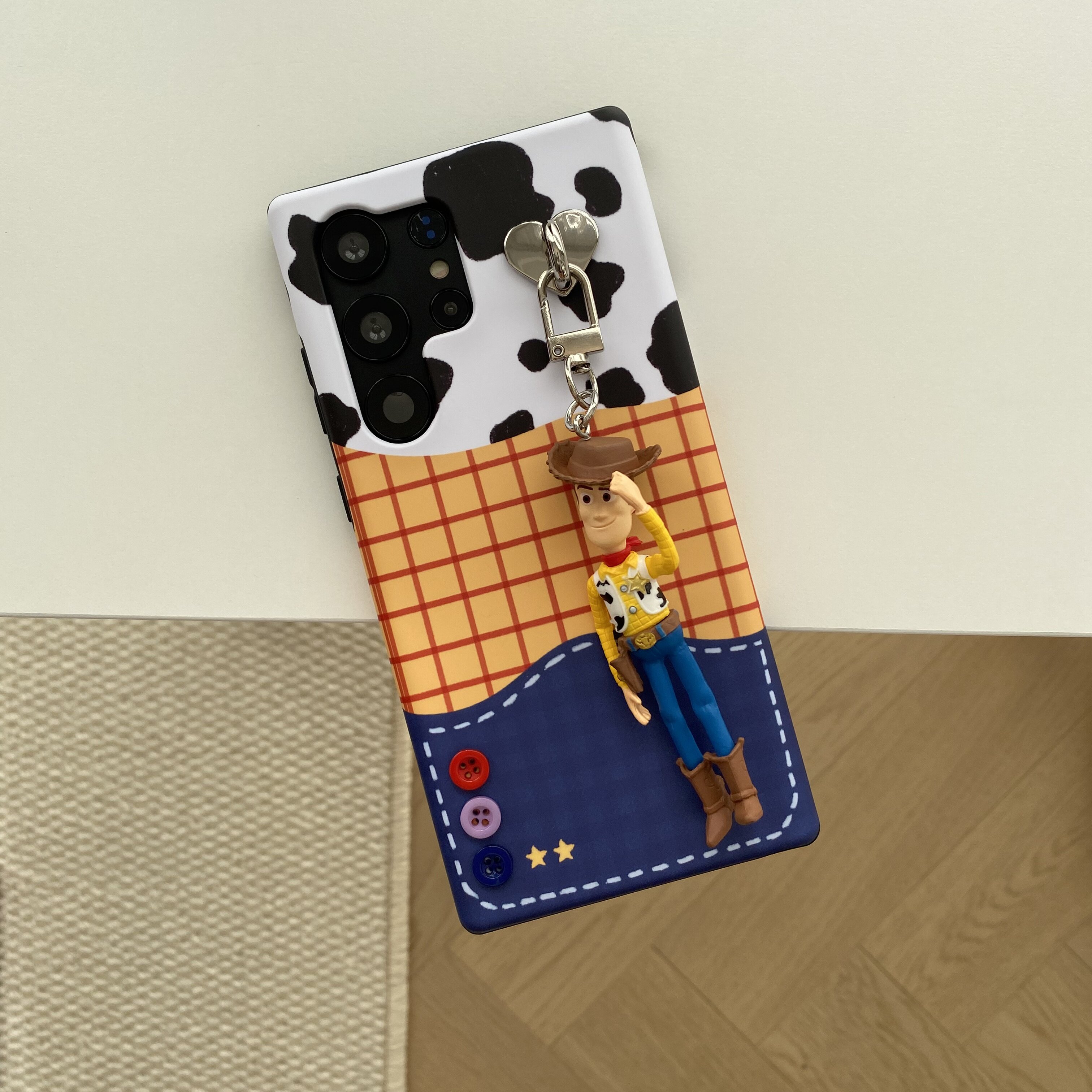 卡通牛仔适用于三星S24Ultra磨砂菲林硬壳S23+小众S21Ultra半包s22手机壳S21/s23ultra三星s24+卡通创意壳