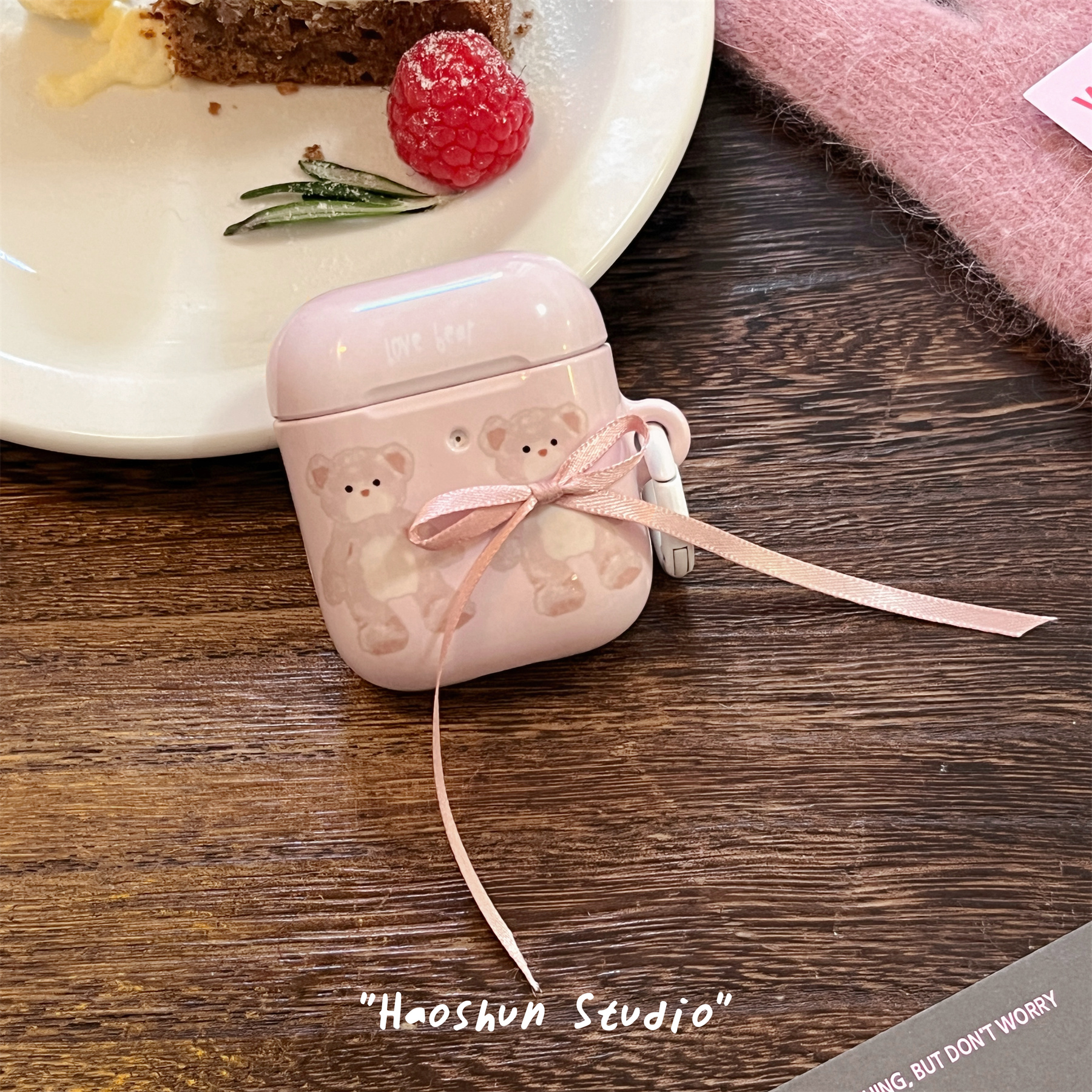 两只小熊适用于Airpods保护套AirPods4耳机套aipods2/AirPodspro2苹果airpods3小众创意光面菲林耳机壳