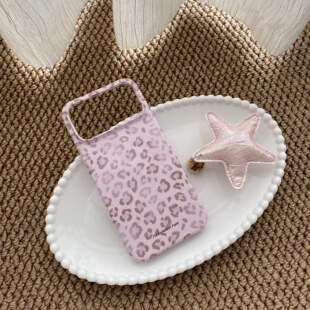 粉晕豹纹适用于iphone16PROMAX苹果15pro/14plus光面菲林硬壳手机壳12pro/11/17pro小众创意防摔13mini日韩风