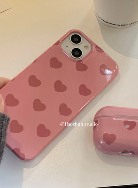 粉粉爱心适用于华为Mate40pro菲林硬壳MATE30pro/mate50/P40PRO/p80/mate60pro保护套P50PRO手机壳mate70pro+