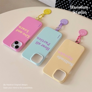 薄荷粉黄英文适用于华为Mate80pro光面菲林半包硬壳手机壳MATE30/mate50/P40/P30/p50/mate60pro/pura70pro