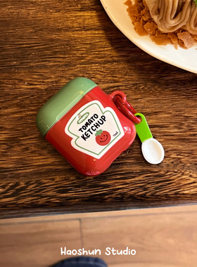 番茄沙司适用于Airpodspro3保护套AirPods4耳机套aipods2/AirPodspro2苹果airpods3小众菲林光面可爱耳机壳