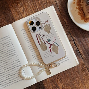 中古花瓶适用于iPhone17ProMax手机壳14PLUS/16promax防摔闪粉硬壳15pro/13PRO全包气质苹果11promax保护套