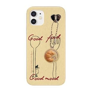 美味餐食适用于iphone17promax苹果12PRO/11PRO手机壳磨砂菲林硬壳苹果15PRO/16PROMAX半包13mini创意14plus