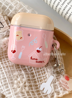吐司甜点适用于Airpodspro保护套AirPods4光面菲林耳机套aipods2/AirPodspro2苹果airpods3创意可爱耳机壳