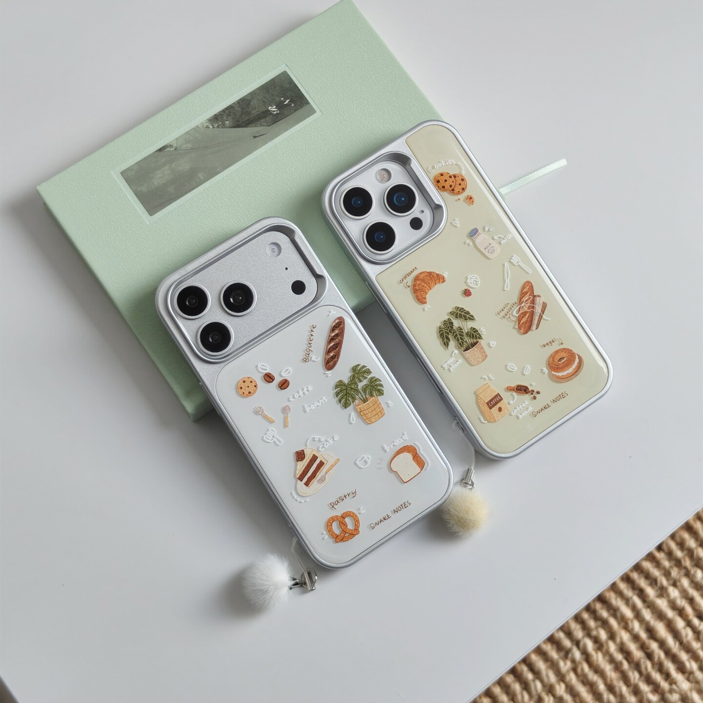 面包小食记适用于iPhone17PROMAX全包滴胶硬壳苹果14PLUS/13pro手机壳防摔小众可爱风苹果15pro/16promax创意