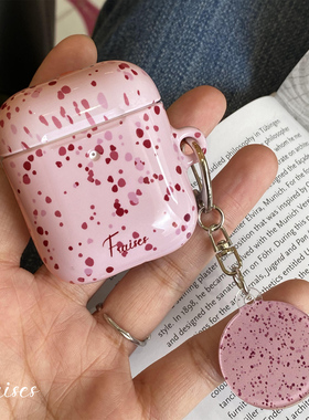 粉红泼墨适用于Airpods保护套airpods2耳机套aipods二代无线蓝牙AirPodpro2代日韩ins风菲林耳机壳AirPods3