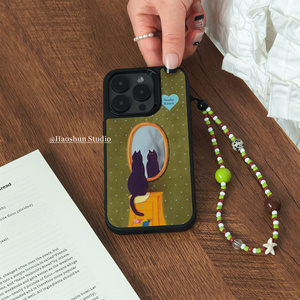 镜子小猫适用于三星s24ultra/S25电镀镜面s23+/S22+创意小众手机壳全包硬壳三星s21+/s24+/s23ultra防摔壳